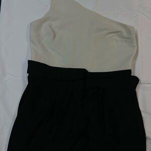 Elegant Black and Cream One-Shoulder Jumpsuit